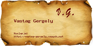 Vastag Gergely névjegykártya